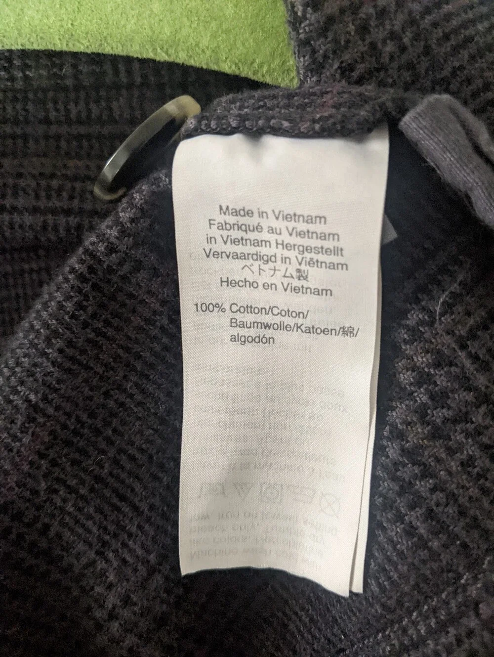 black dark grey plaid button up cotton shirt